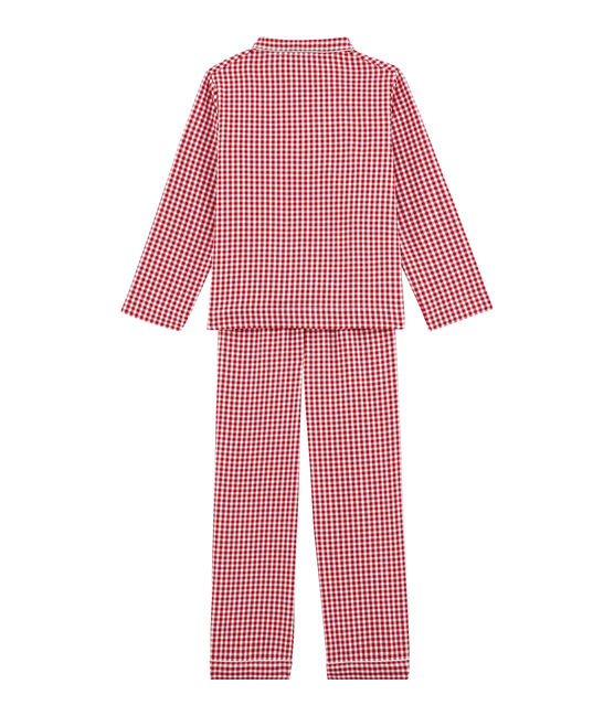 Pijama para niño a cuadros rojo TERKUIT/blanco MARSHMALLOW