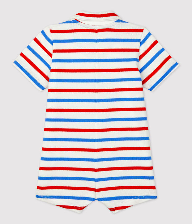 Mono corto de jersey grueso de beb&eacute; blanco/multicolor