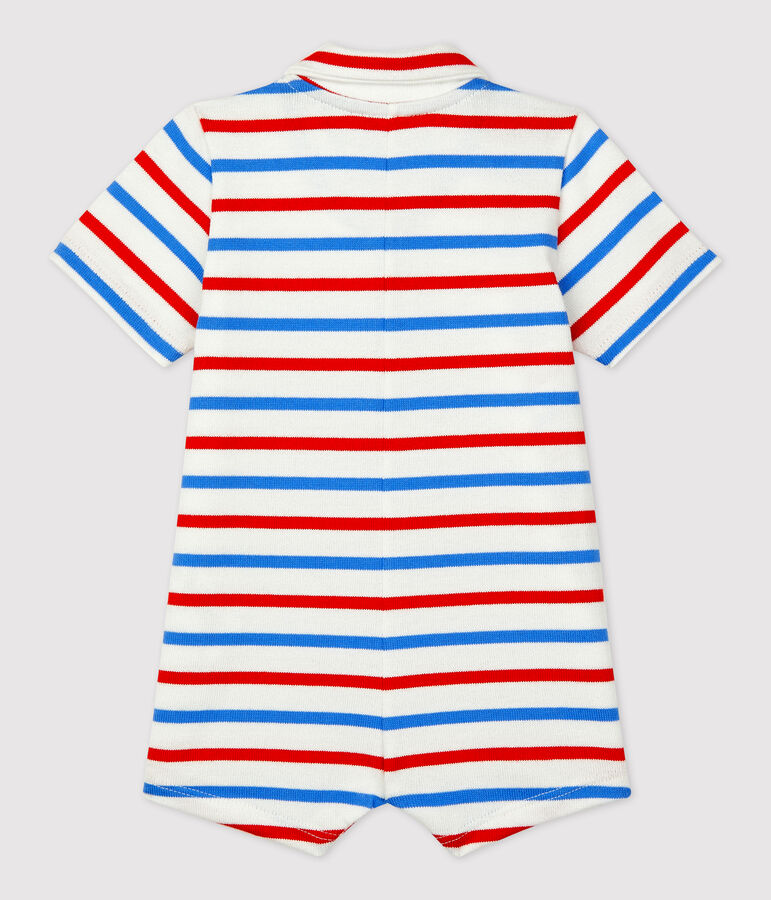 Mono corto de jersey grueso de beb&eacute; blanco/multicolor