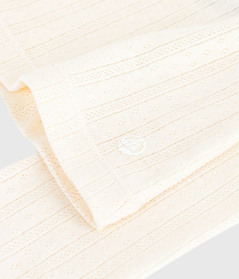 Camiseta Ic&oacute;nica de manga larga de algod&oacute;n calado para mujer crudo