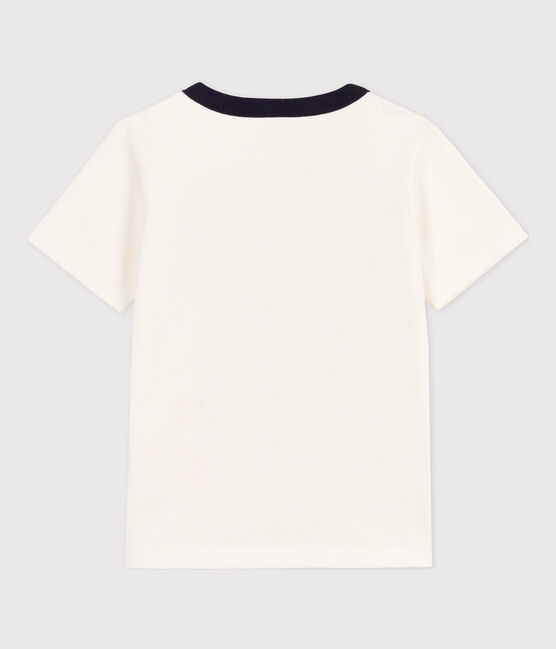 Camiseta de algodón de manga corta para niño blanco MARSHMALLOW