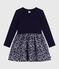 Vestido infantil de manga larga de algodón azul SOIR/ MULTICO