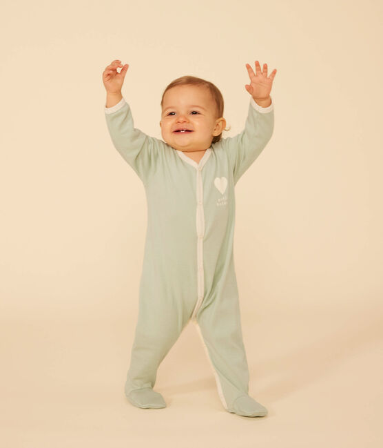 Pijama de algodón para bebé verde HERBIER