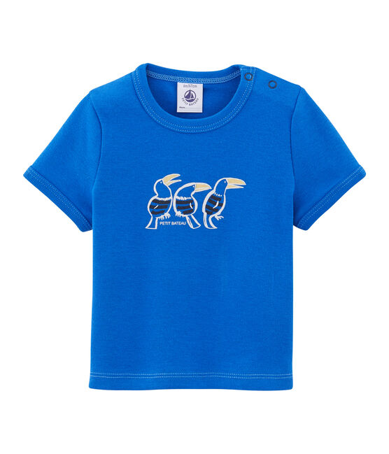 Camiseta lisa para bebé niño. azul DELFT