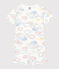 Pijama corto infantil con estampado de arcoíris de algodón  blanco MARSHMALLOW/blanco MULTICO