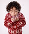 Jersey infantil de lana y algodón con estampados rojo AMARANTE/ AVALANCHE