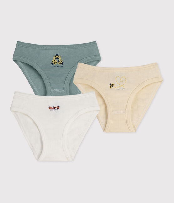 Juego de 3 braguitas infantiles de algodón estampado variante 1