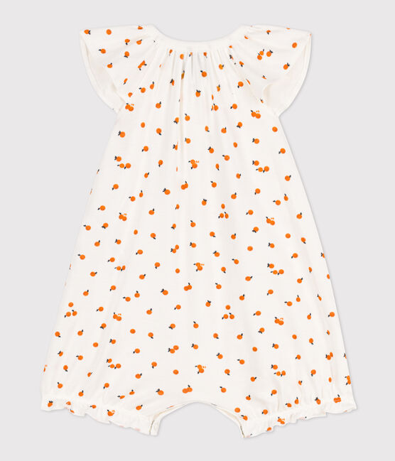 Mono corto de algodón con naranjas para bebé blanco MARSHMALLOW/blanco MULTICO