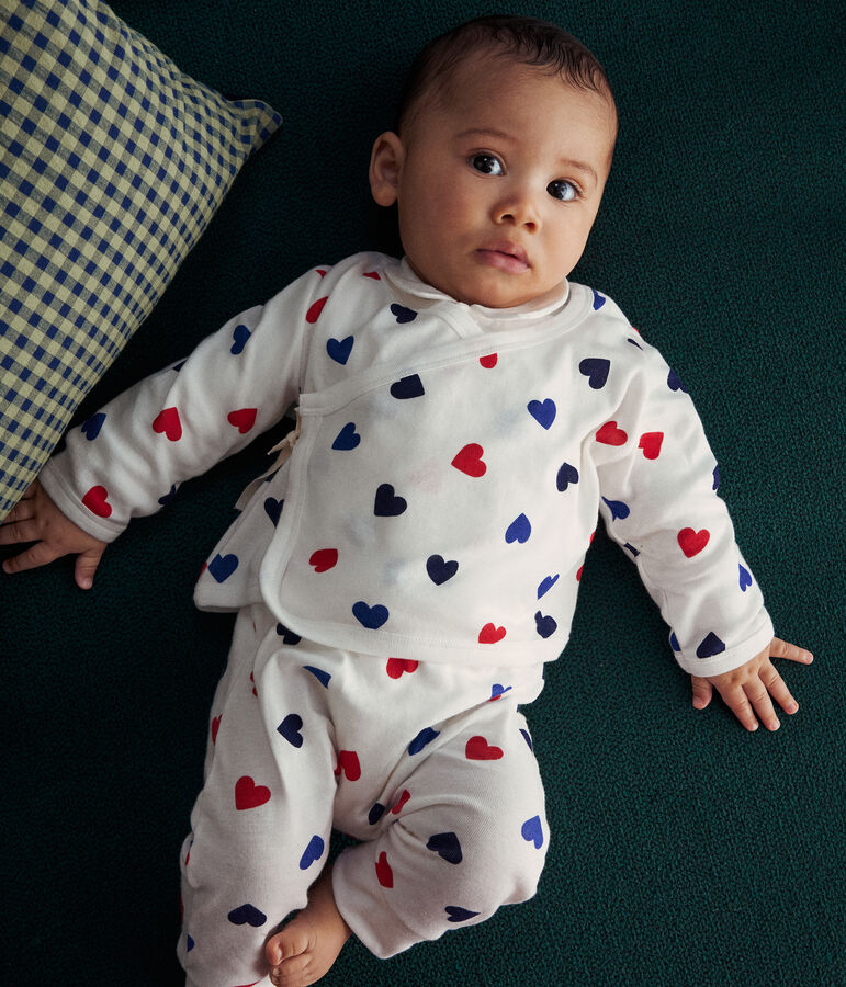 Conjunto de 3 piezas de algod&oacute;n para beb&eacute; blanco/multicolor