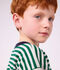 Camiseta infantil de manga larga a rayas verde/beige/verde