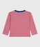 Camiseta infantil de algodón de manga larga a rayas rojo POMPEI/ MILK