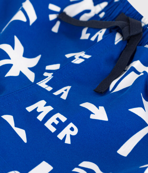 Ba&ntilde;ador con estampado de playa para beb&eacute; azul/blanco