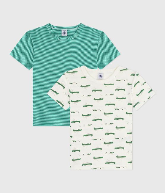 Juego de camisetas infantiles de algodón de manga corta con estampado variante 1