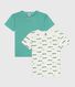 Juego de camisetas infantiles de algodón de manga corta con estampado