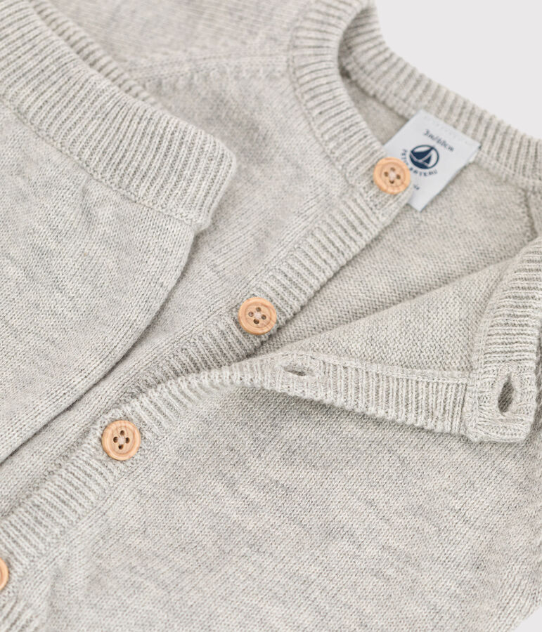 Conjunto de 2 prendas de beb&eacute; de tejido de punto de lana y algod&oacute;n gris