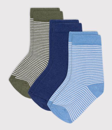 3 pares de calcetines de algod&oacute;n milrayas para beb&eacute;