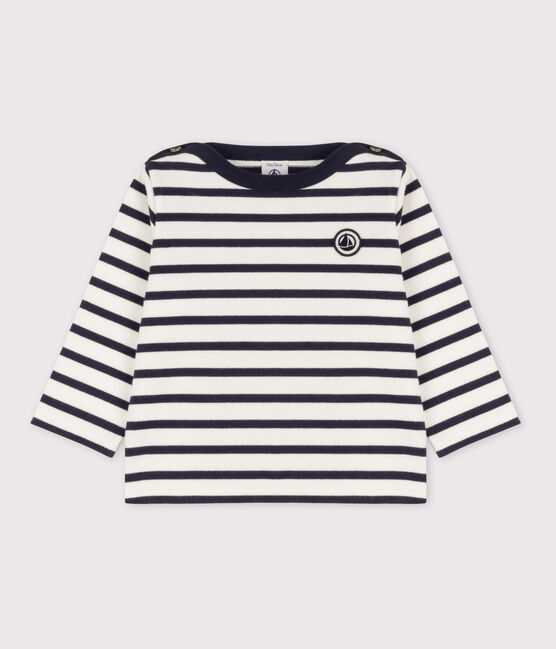 Jersey marinero emblemático para bebé blanco MARSHMALLOW/azul SMOKING