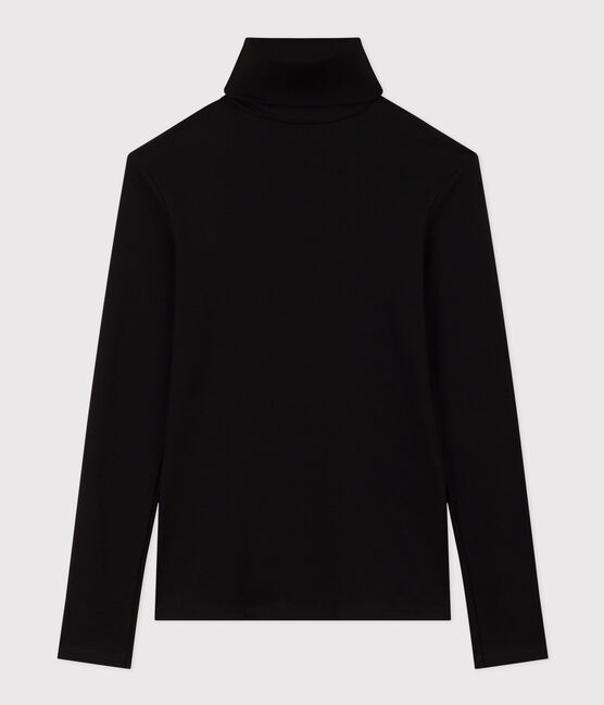 Camiseta Iconique de algodón con cuello alto para mujer negro BLACK