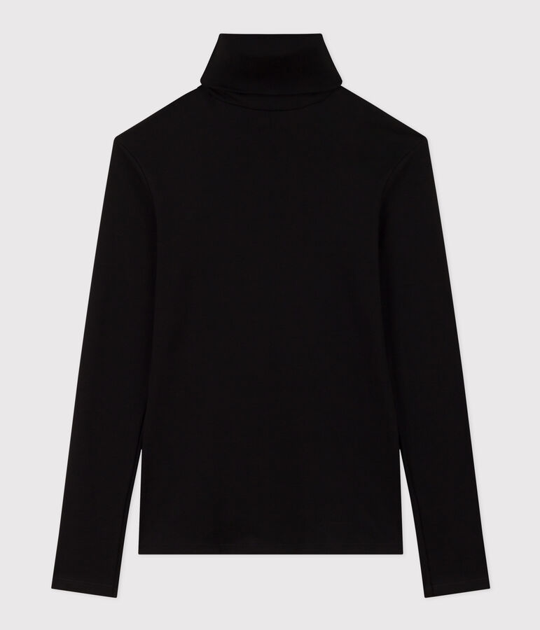 Camiseta Iconique de algod&oacute;n con cuello alto para mujer negro