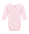 Body de nacimiento de manga larga estampado para bebé niña rosa VIENNE/blanco MULTICO