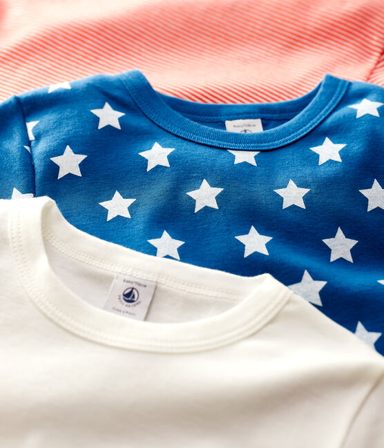 Juego de 3 camisetas de manga corta con estrellas de niño de algodón orgánico variante 1