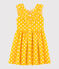 Vestido de manga corta de lino de niña amarillo SHINE/blanco MARSHMALLOW