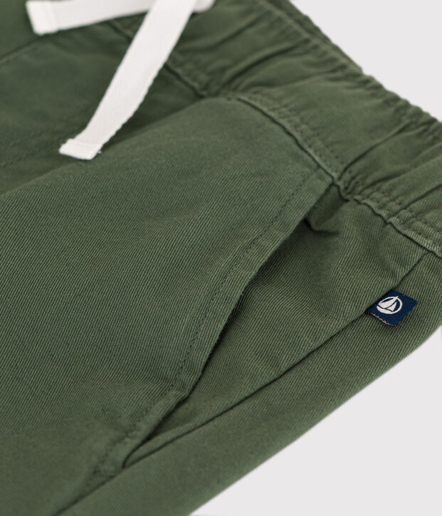 Pantal&oacute;n de tela de algod&oacute;n para ni&ntilde;o verde