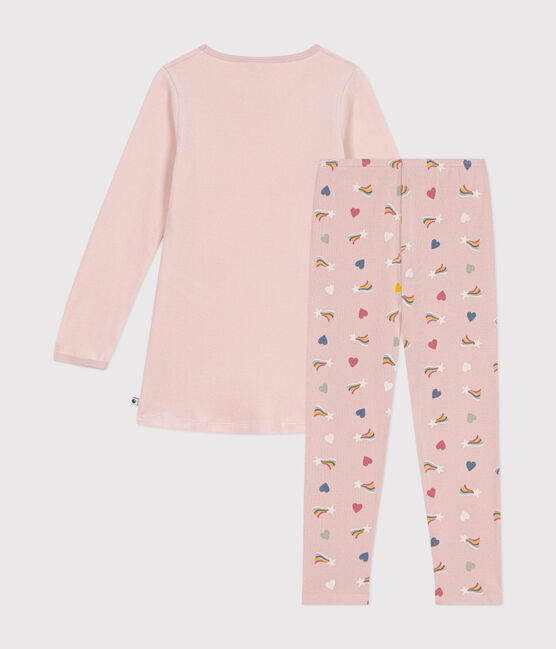 Camisón infantil de terciopelo. rosa SALINE/blanco MULTICO