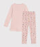 Camisón infantil de terciopelo. rosa SALINE/blanco MULTICO