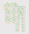Pijama de flores de acuarela de niña de algodón blanco MARSHMALLOW/blanco MULTICO