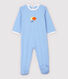 Pijama enterizo de fruta con rayas azules de bebé de algodón