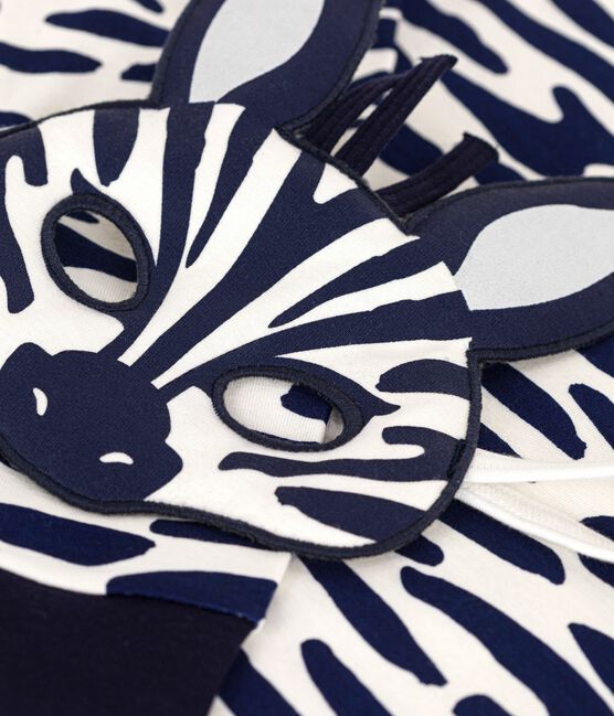 Pijama disfraz infantil de algodón con estampado de cebra azul MILK/ SOIR