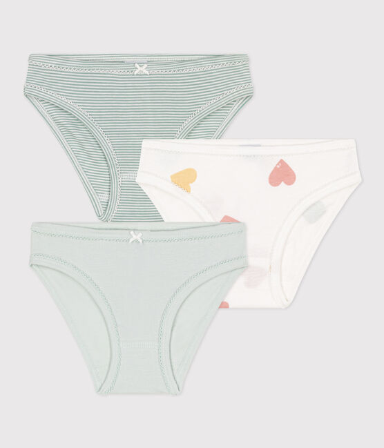 Juego de 3 braguitas de algodón con corazón para niña variante 1