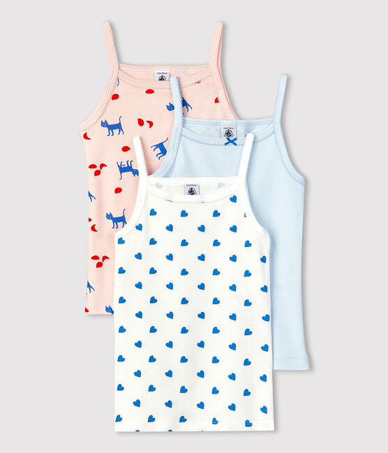 Juego de 3 camisas de tirantes con gatos de algodón de niña variante 1
