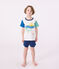 Pijama corto infantil de algodón blanco MARSHMALLOW/blanco MULTICO