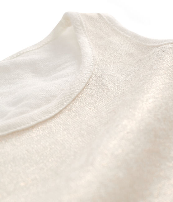 Camiseta de tirantes de lino irisado para mujer blanco MARSHMALLOW/rosa COPPER
