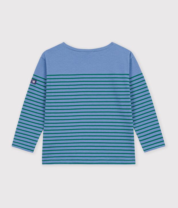 Marinera infantil de algod&oacute;n azul/verde