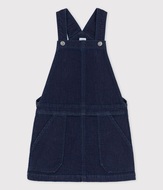 Vestido peto vaquero de niña azul DENIM BLEU FONCE