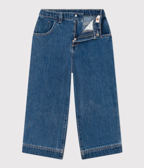 Pantalón de tejido vaquero 100 % sostenible para niña azul DENIM BLEU