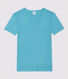 Camiseta de cuello de pico emblemática de algodón de mujer