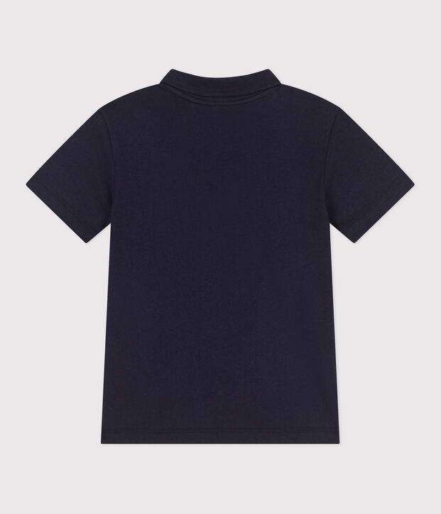 Polo infantil de algod&oacute;n liso de manga corta SMOKING