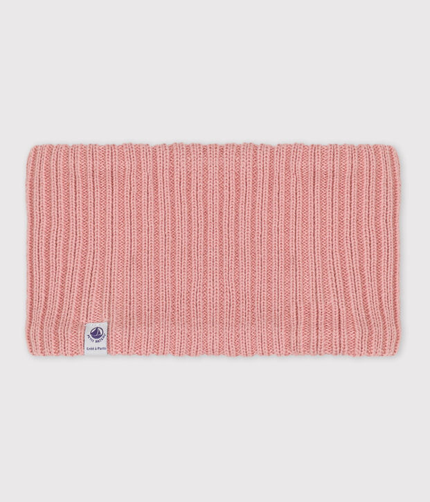 Cuello de punto tricotado con forro polar reciclado para beb&eacute; rosa