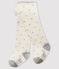 Leotardos de lunares para bebé niña blanco MARSHMALLOW/gris ARGENT