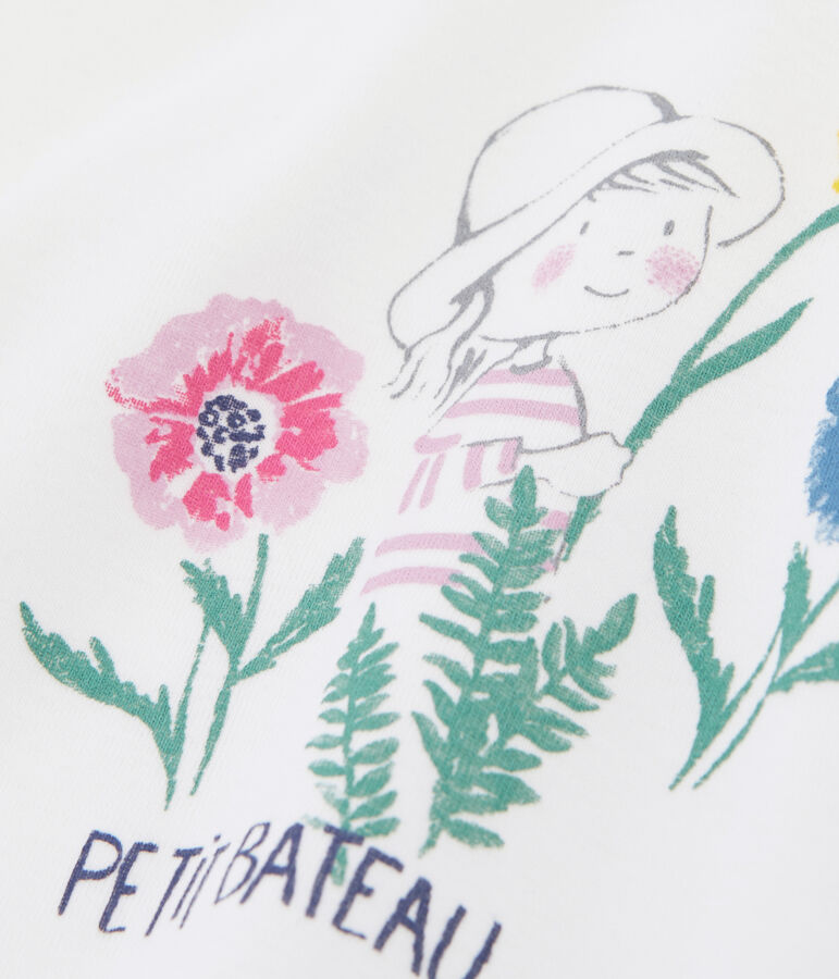 Camiseta lisa para beb&eacute; ni&ntilde;a blanco MARSHMALLOW/blanco MULTICO