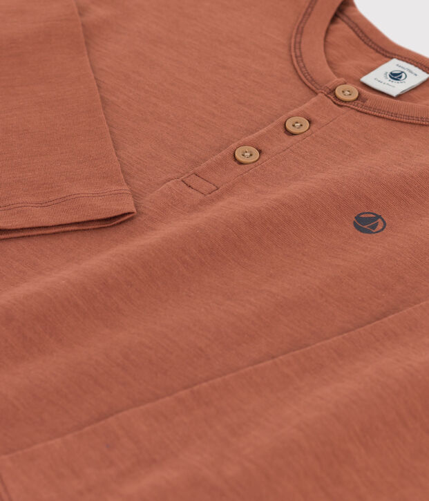 Camiseta de algod&oacute;n de manga larga de ni&ntilde;o marron