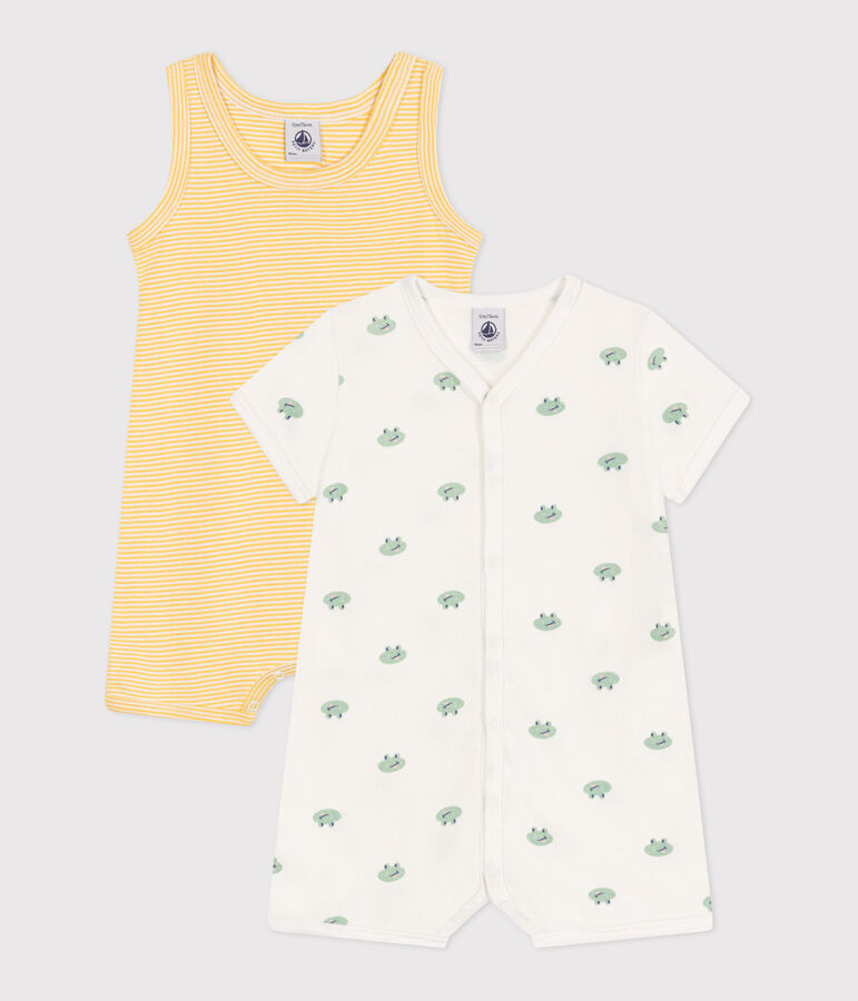 Juego de 2 monos cortos de algod&oacute;n para beb&eacute; multicolor