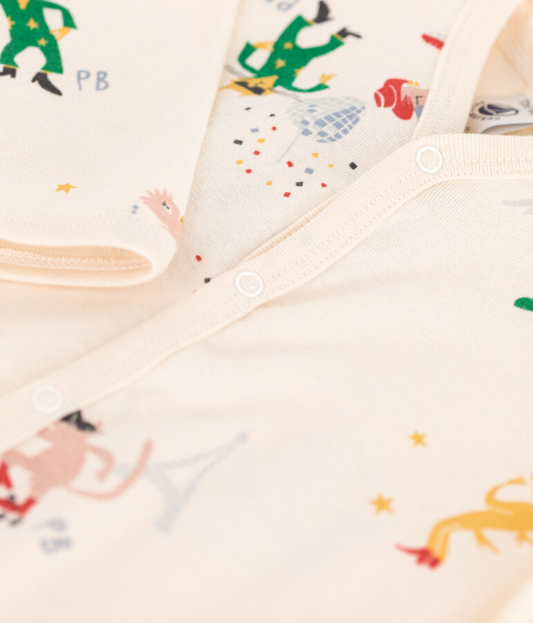 Pelele sin pies de algod&oacute;n para beb&eacute; crudo/multicolor