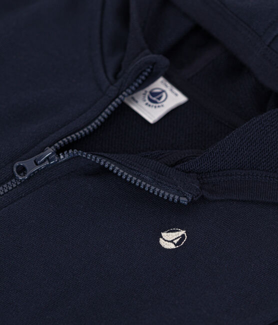 Sudadera con capucha de muletón para bebé azul SMOKING