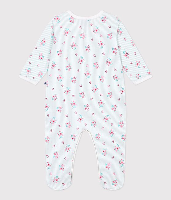 Pijama de algodón con estampado floral para bebé blanco MARSHMALLOW/blanco MULTICO