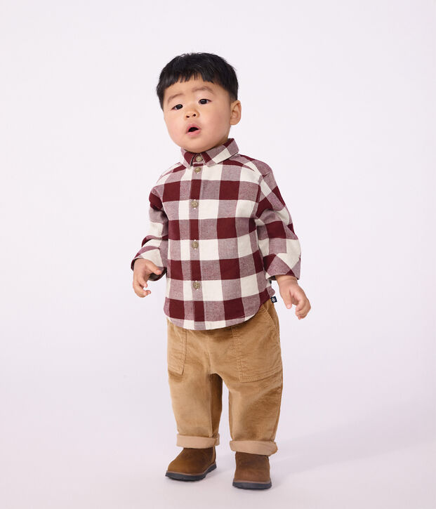 Pantal&oacute;n de terciopelo liso para beb&eacute; LATTE
